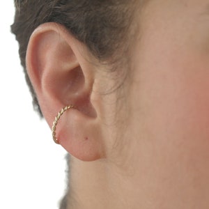 14K Gold Conch Earring, Conch Piercing Jewelry, Dainty Conch Ring, Conch Hoop Ring, Orbital Earring, Orbital Piercing, 16g, Indian Piercing