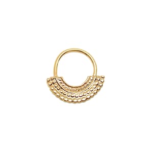 Daith Earring, Gold Daith Piercing, Cartilage Earring, Tragus Jewelry, Helix Hoop, Daith Jewelry, Rook Piercing, Gold Nose Ring, Tribal