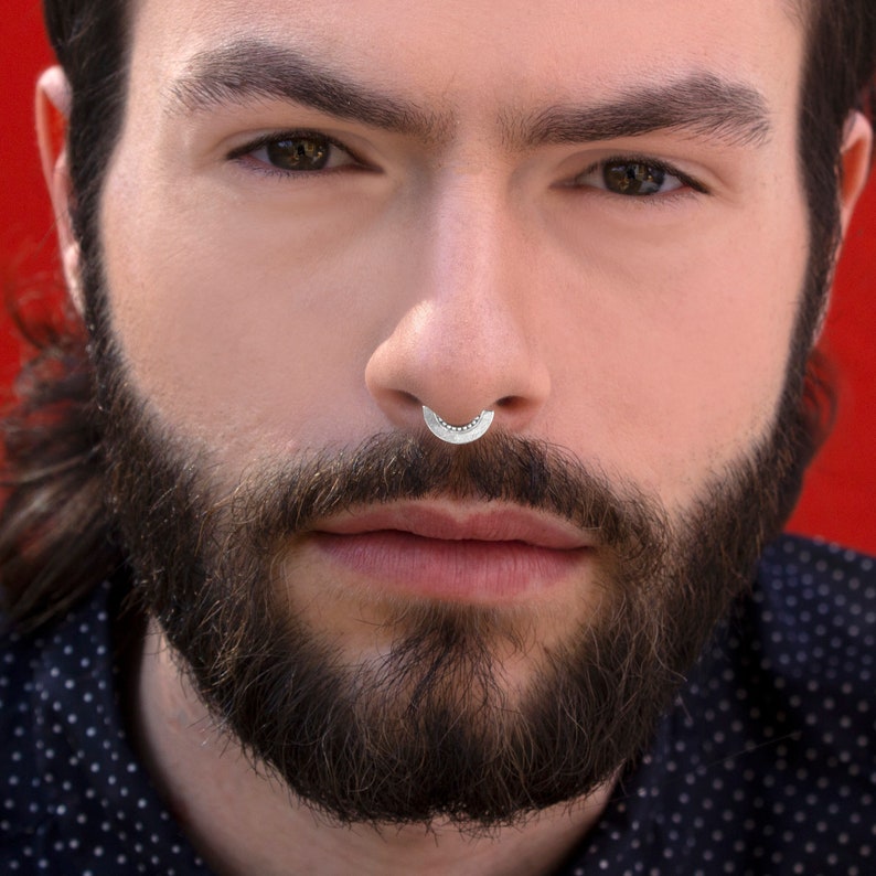 Men's Septum Silver Septum Jewelry Septum Ring Silver Etsy