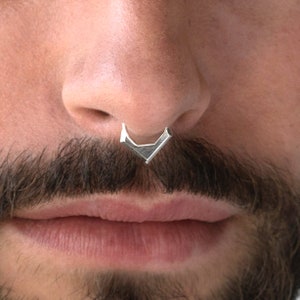 Unique Septum Jewelry, Silver Septum Ring, Septum for Men, Men&#39;s Septum, Tribal Septum, Indian Septum, Daith Piercing, Daith Earring, Septum