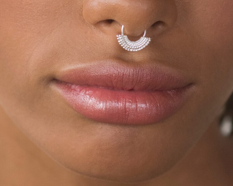Unique Septum Ring Septum Jewelry Tribal Septum Silver Etsy