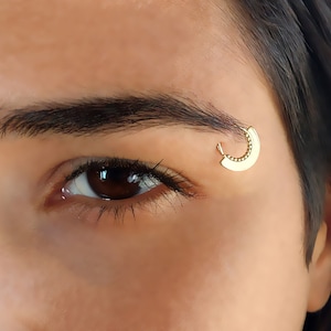 Gold Eyebrow Ring, Eyebrow Piercing, Solid Gold Piercing, 14k Gold Piercing Jewelry, Gold Eyebrow Jewelry, Eyebrow Ring, 20g,Indian Piercing
