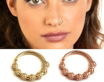 Gold Nose Ring 14k, Nose Ring Gold, Nose Ring Solid Gold, Nose Hoop Gold, Nose Ring Hoop, 20g, 16g, 18g,  Indian Nose Ring, Tribal Nose Ring