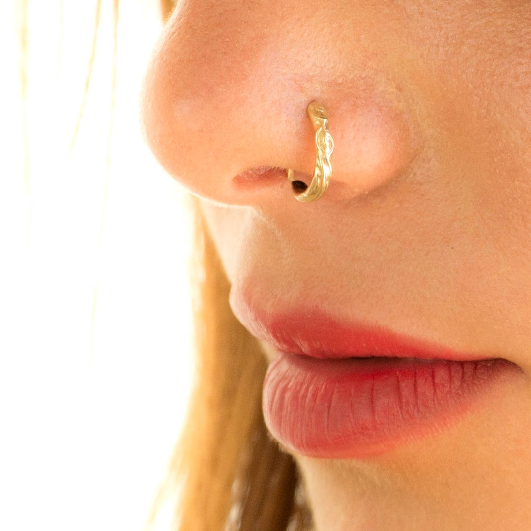 Indian Nose Ring, Nose Ring Gold, Nose Ring Hoop, Boho Nose Ring ...