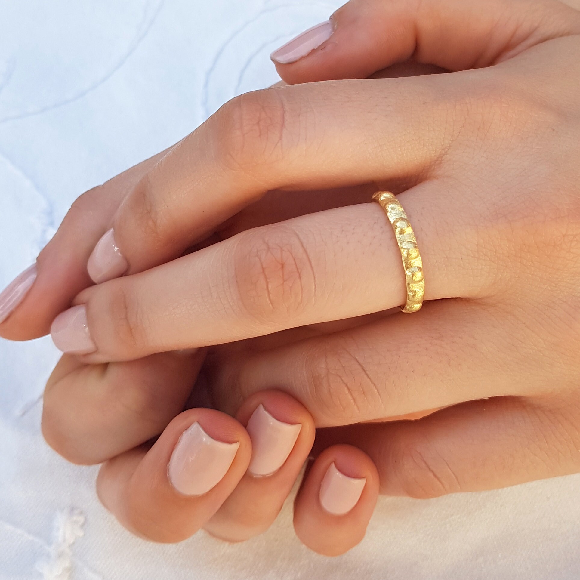 Unique Women's Wedding Band Gold Wedding Band Women Gold Etsy Israel