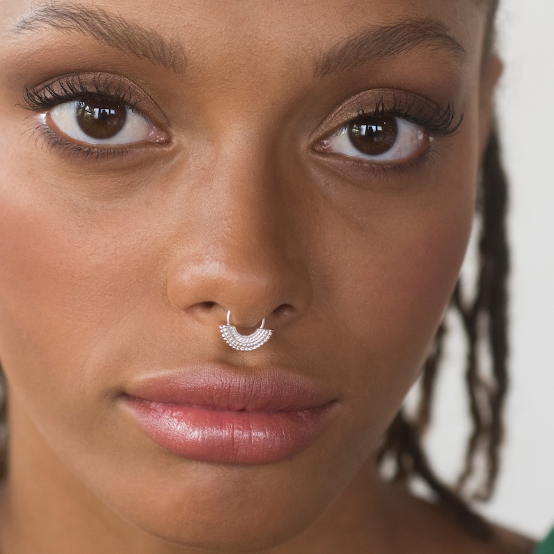 Unique Septum Ring Septum Jewelry Tribal Septum Silver Etsy