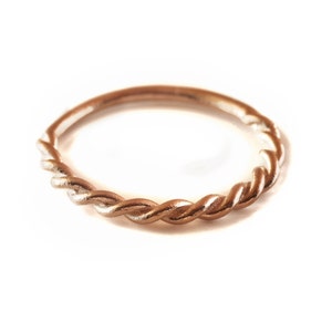 Zierlicher Muschel Ring, 14K Rose Gold Muschel Ring, Conch Piercing Schmuck, Conch Ring, Solides Golg Piercing, Conch Hoop Ring, Orbital Ohrring, 16g