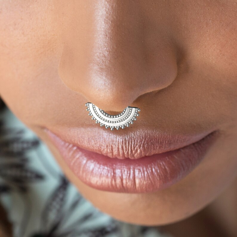 Silver Nose Hoop Big Nose Ring Large Nose Ring Big Nose Etsy