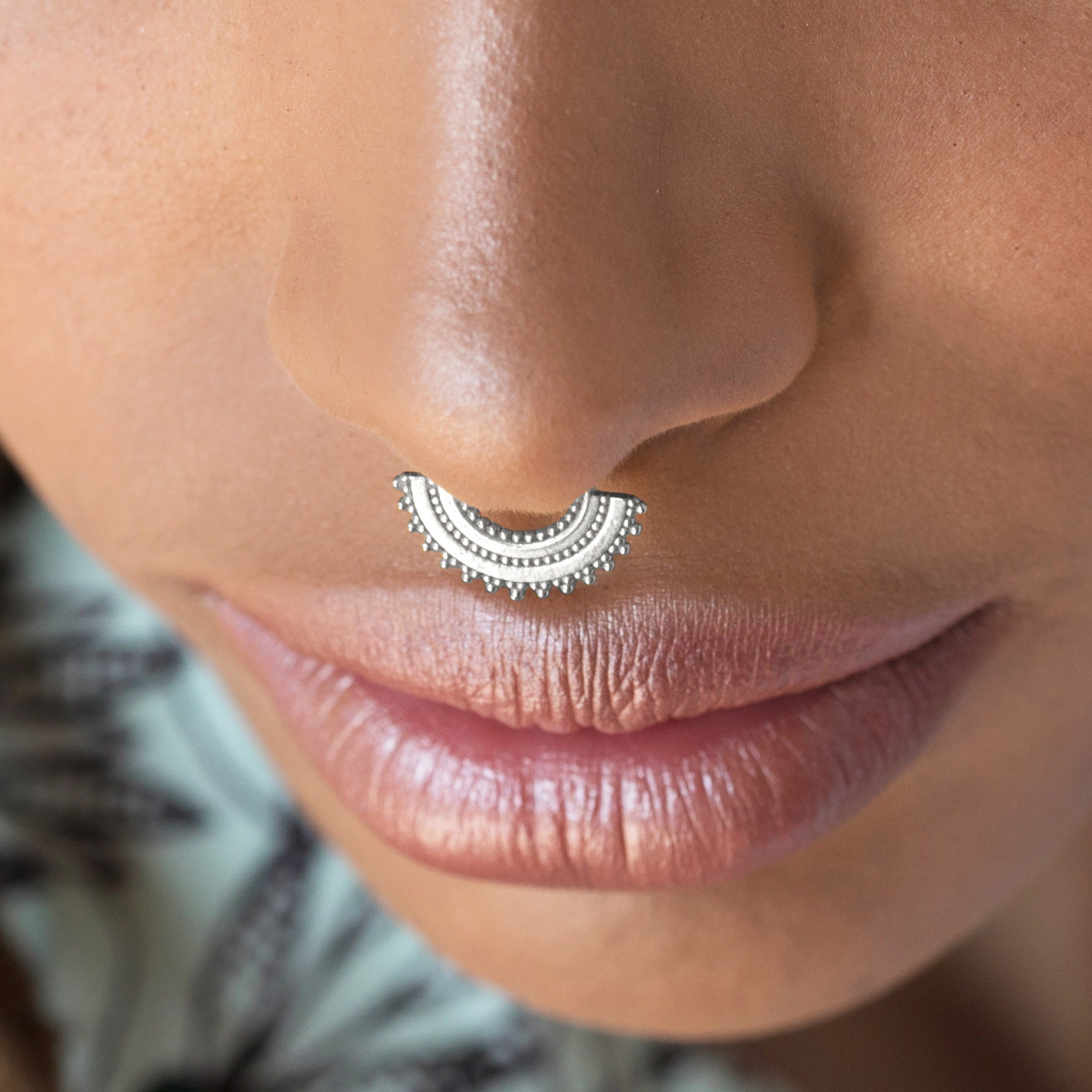 Silver Nose Hoop Big Nose Ring Large Nose Ring Big Nose Etsy
