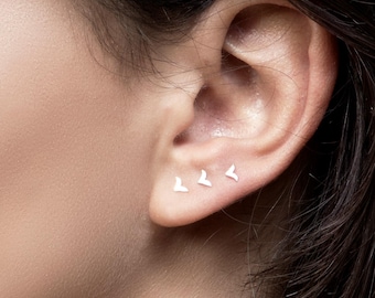 Tiny Silver Earrings, Stud Earring Set, Small Stud Silver Earrings, Tiny Earring, Boho Earrings, Bird Earrings, Small Stud, Set of 3 Earring