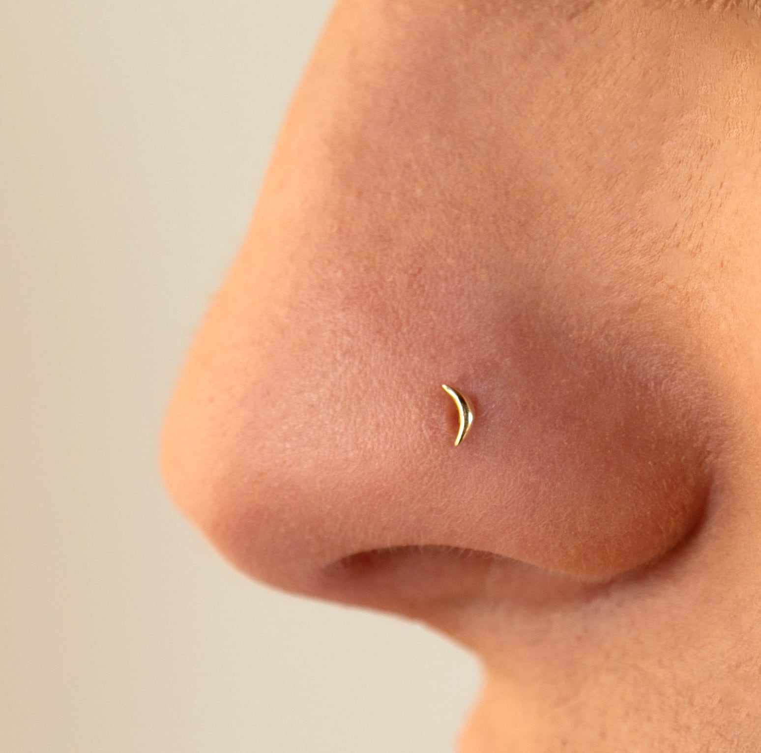 Moon Nose Stud Moon Piercing Tiny Nose Stud Yellow rose Gold Nose Stud Crescent Shaped Solid 14K Gold Nose Stud Moon Jewelry Piercing Etsy