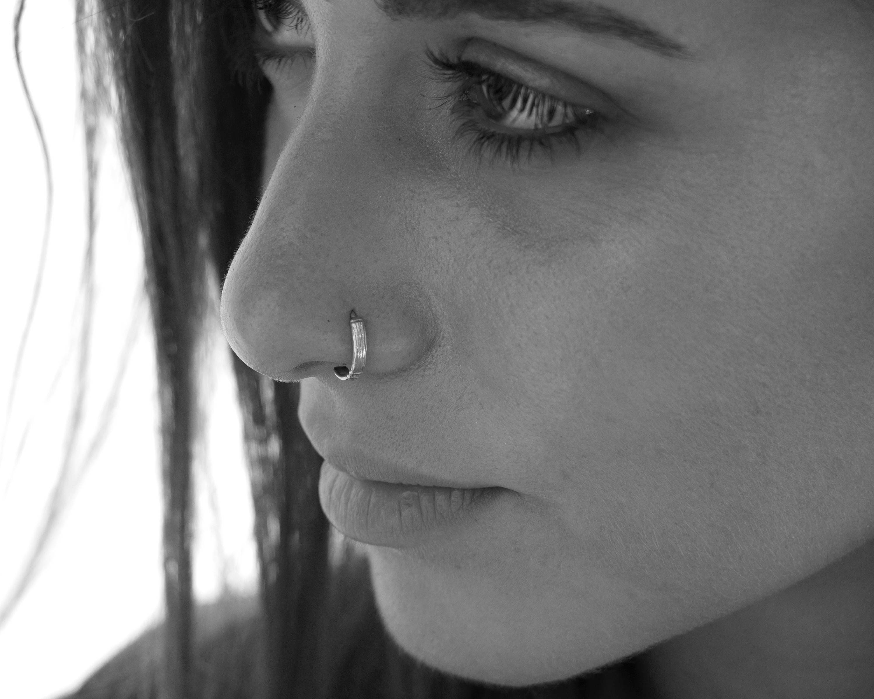 Nose Ring Sterling Silver Nose Ring Silver Nose Hoop Indian Etsy