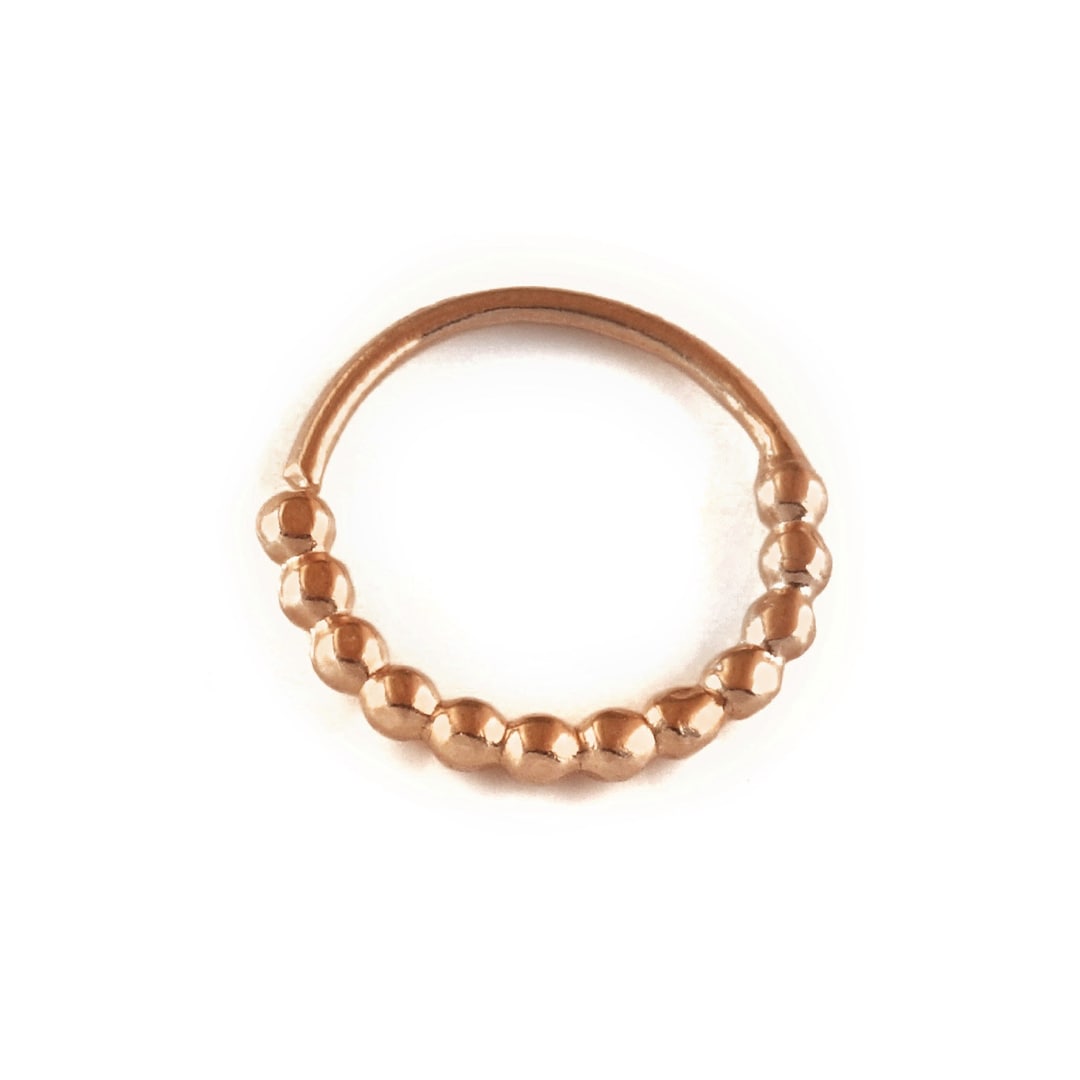 Rose Gold Nose Ring, Rose Gold Nose Hoop, Indian Nose Ring, 14K Gold