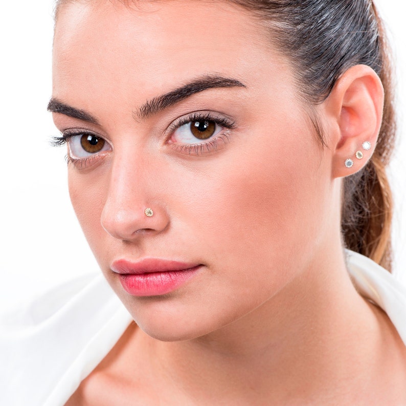 Nose Stud Nostril Stud Nose Piercing Nose Bone Nose Ring Etsy Israel