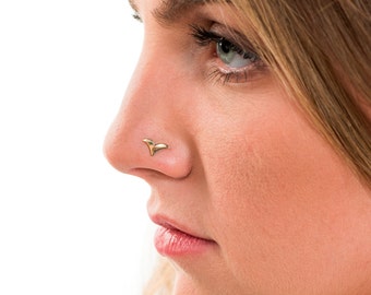 Brinco de nariz, piercing de nariz de ouro maciço, piercing de nariz, piercing de nariz indiano, brinco tragus, piercing tribal, alfinete de nariz, piercing de nariz pequeno, piercing de nariz 14k