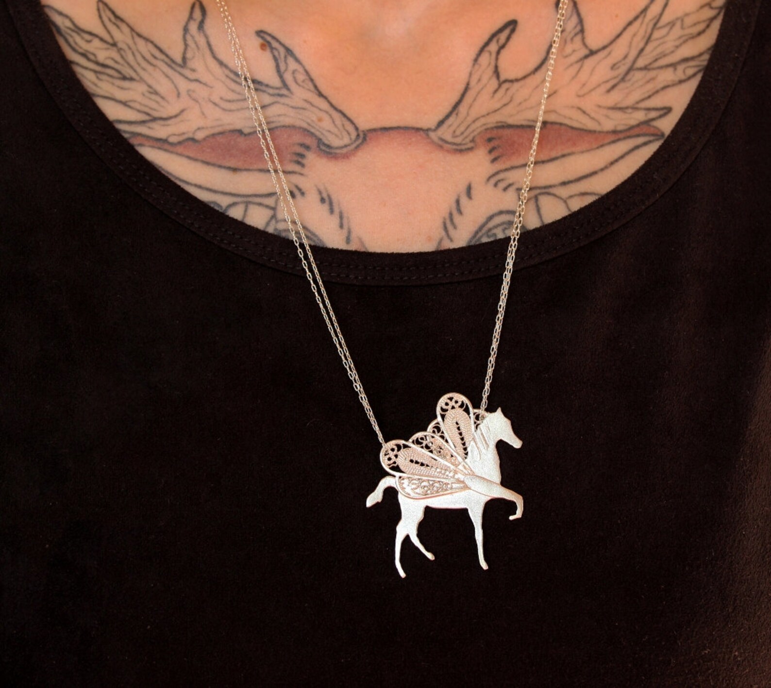 Bijoux en argent collier de cheval pendentif de cheval | Etsy