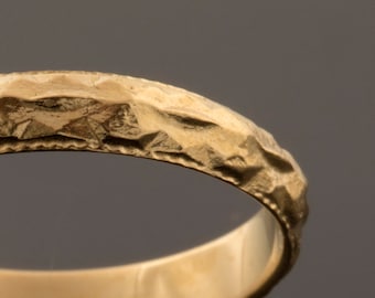 Unique Gold Wedding Ring, Wedding Band Women, 14K Gold Wedding Ring Women, Stack Wedding Band, Patterned Wedding Band, Textured Wedding Band