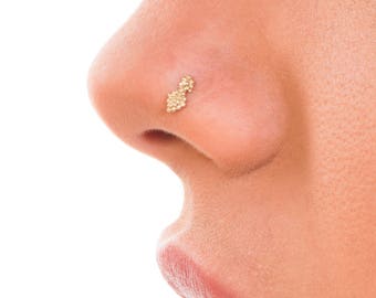 14K Gold Nose Stud, Small Nose Stud, Nose Screw, Indian Nose Stud, Indian Piercing, Indian Nose Ring, Tragus Earring, Cartilage Stud, Tikka