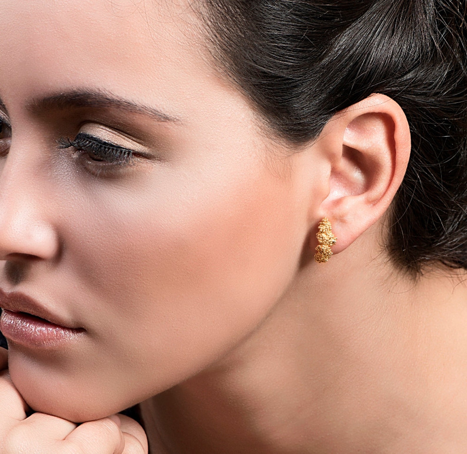 Gold Stud Earrings Bridal Earrings Solid Gold Jewelry Etsy