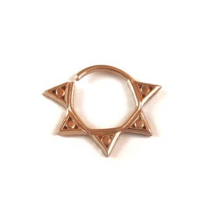 Rose Gold Nose Ring, Unique 14K Nose Ring, 14K Gold Nose Hoop, 14K Gold Nose Ring, Indian Nose Ring, Indian Nose Hoop, Nose Piercing, 20g