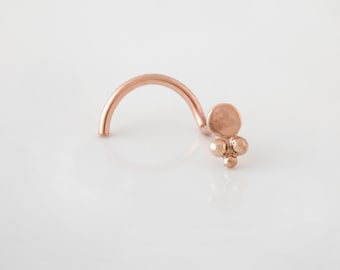 14K Rose Gold Nose Stud, 14K Gold Nose Stud, Lotus Nose Stud, Lotus Piercing, Rose Gold Piercing, Tragus Earring Gold, Lotus Tragus, 16g-23g