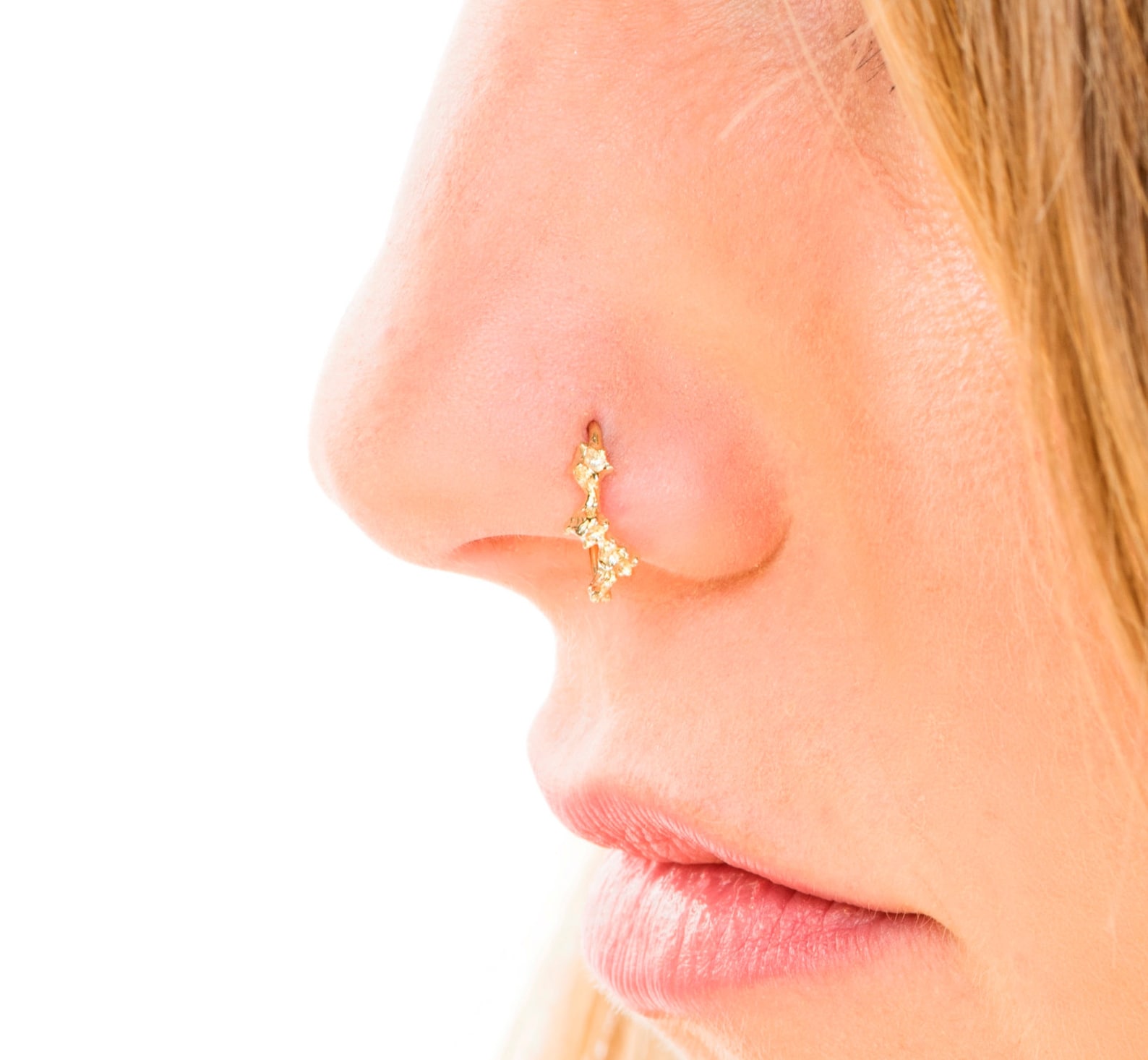 14K Gold Nose Ring 14K Gold Nose Piercing Indian Nose Ring Etsy
