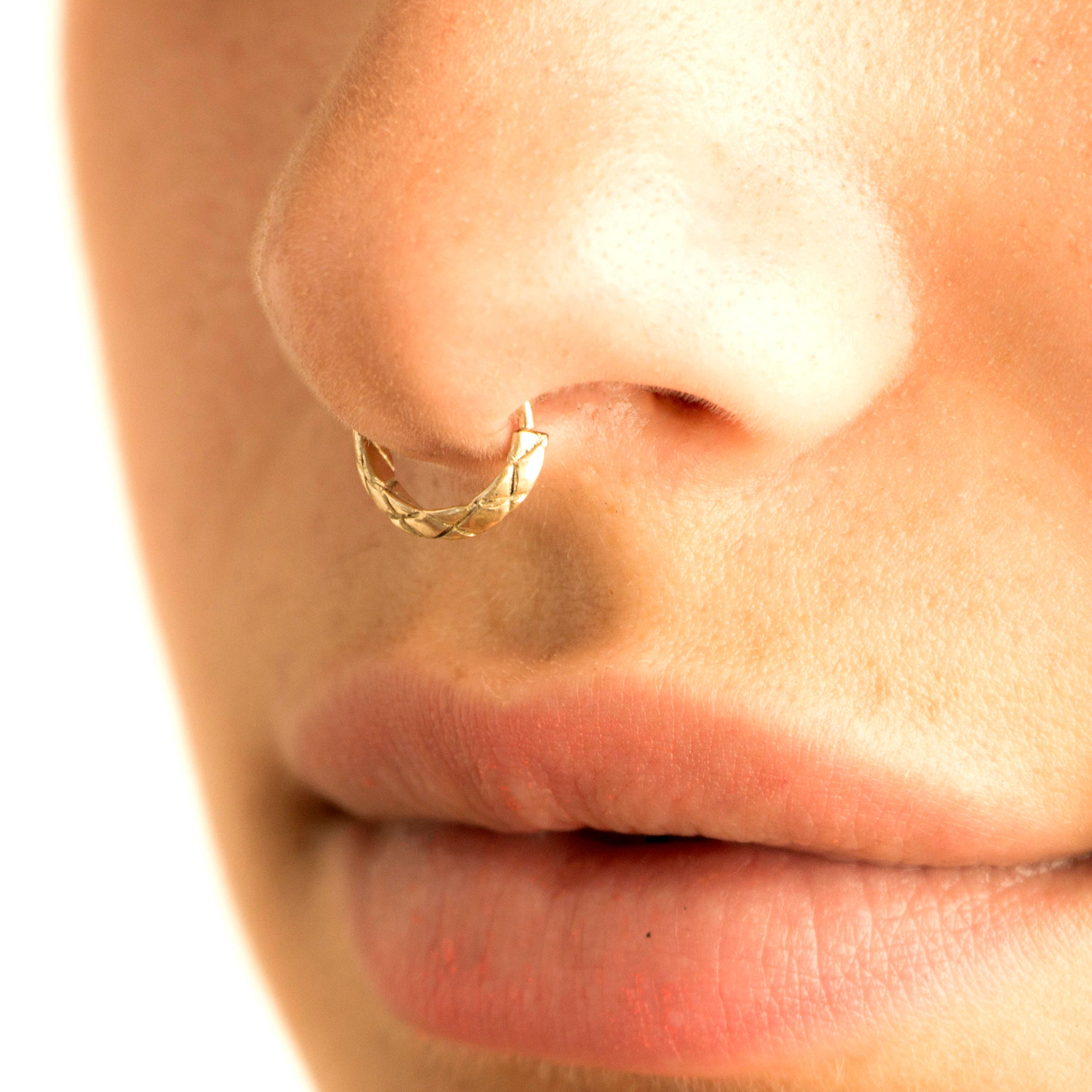 Piercing Faux Anneau De Nez Pack 12 Faux Piercings Nez (or/argent) - Anneaux & Clous Sans Perçage - Ajustables Anneau Nez Faux