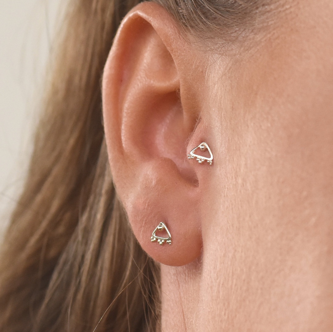 Silver Tragus Earring Indian Piercing Tragus Piercing Etsy