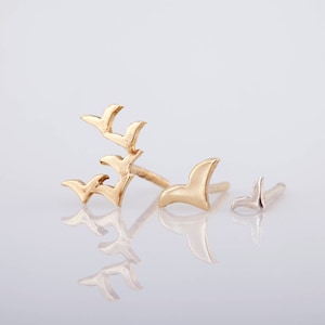Earring Set, Tiny Earrings, Stud Earrings, Bird Earrings, Tiny Gold Earrings, Small Silver Earrings, Post Gold Earrings, Set of 3 Earrings