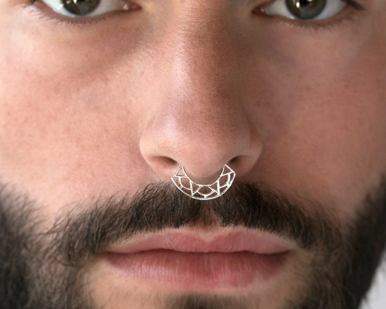 Septum for Men Gold Septum Ring Unique Septum Jewelry Daith Piercing Tribal Septum Men/'s Septum Indian Septum Daith Earring 20g