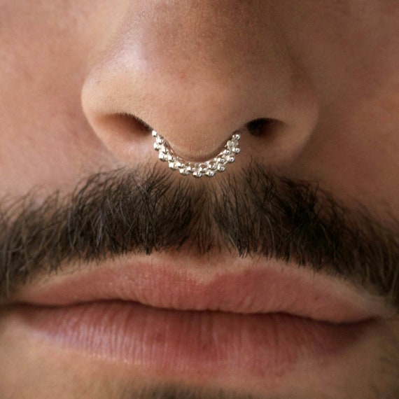 Ritual Silver Septum⎜Different gemstone options – Noomaad