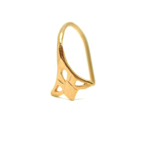 Anillo de nariz de oro, aro de nariz de oro, anillo de nariz indio, anillo de nariz tribal, joyería india, perforación india, perforación hippie, boho, oro de 14 k, 20 g