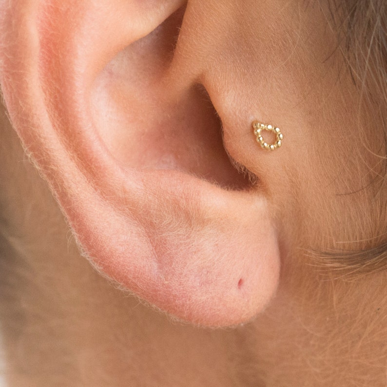 Gold Tragus Earring Tragus Piercing Tragus Jewelry Tragus Etsy