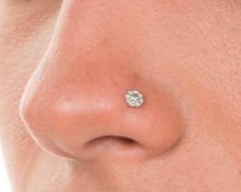 Tiny Flower Nose Stud, Silver Nose Stud, Flower Nose Stud, Flower Nose Ring, Indian Nose Stud, Tragus Earring Silver, Tragus Jewelry,16g-22g