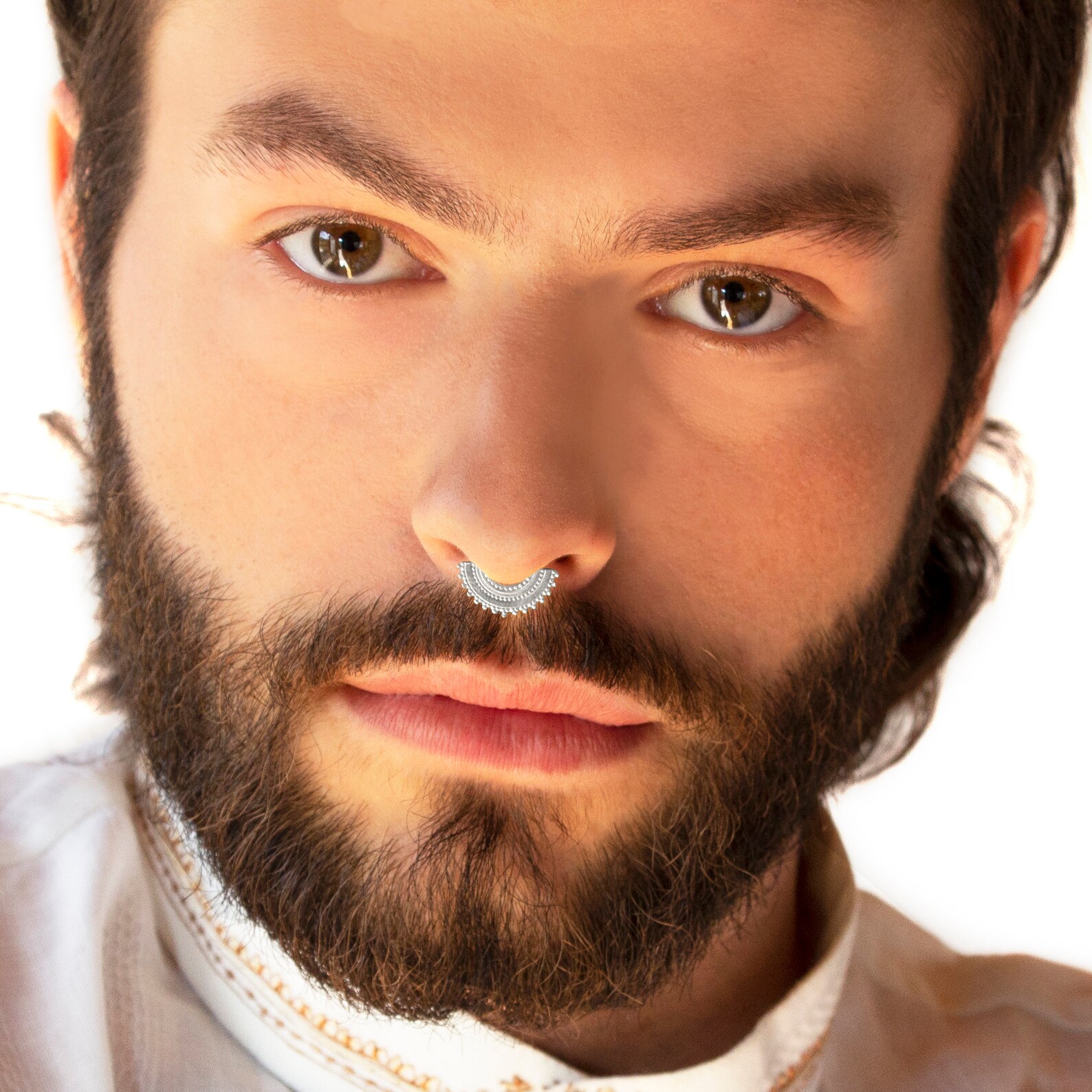 Silver Nose Hoop Big Nose Ring Large Nose Ring Big Nose Etsy