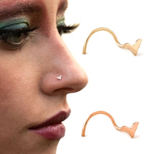 Unikat Nasenstecker, Nasenring Gestüt, Gold Nasenstecker, kleine kleine Nasenstecker, indische Nasenstecker, passend für Tragus, Knorpelpiercing, Vogel, 20g, Schraube