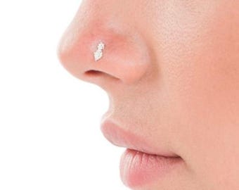 Indian Nose Stud, Sterling Silver Nose Stud, Indian Nose Ring, Indian Piercing, Indian Jewelry, 20g Silver Nose Stud, 20g, Tikka Nose Stud
