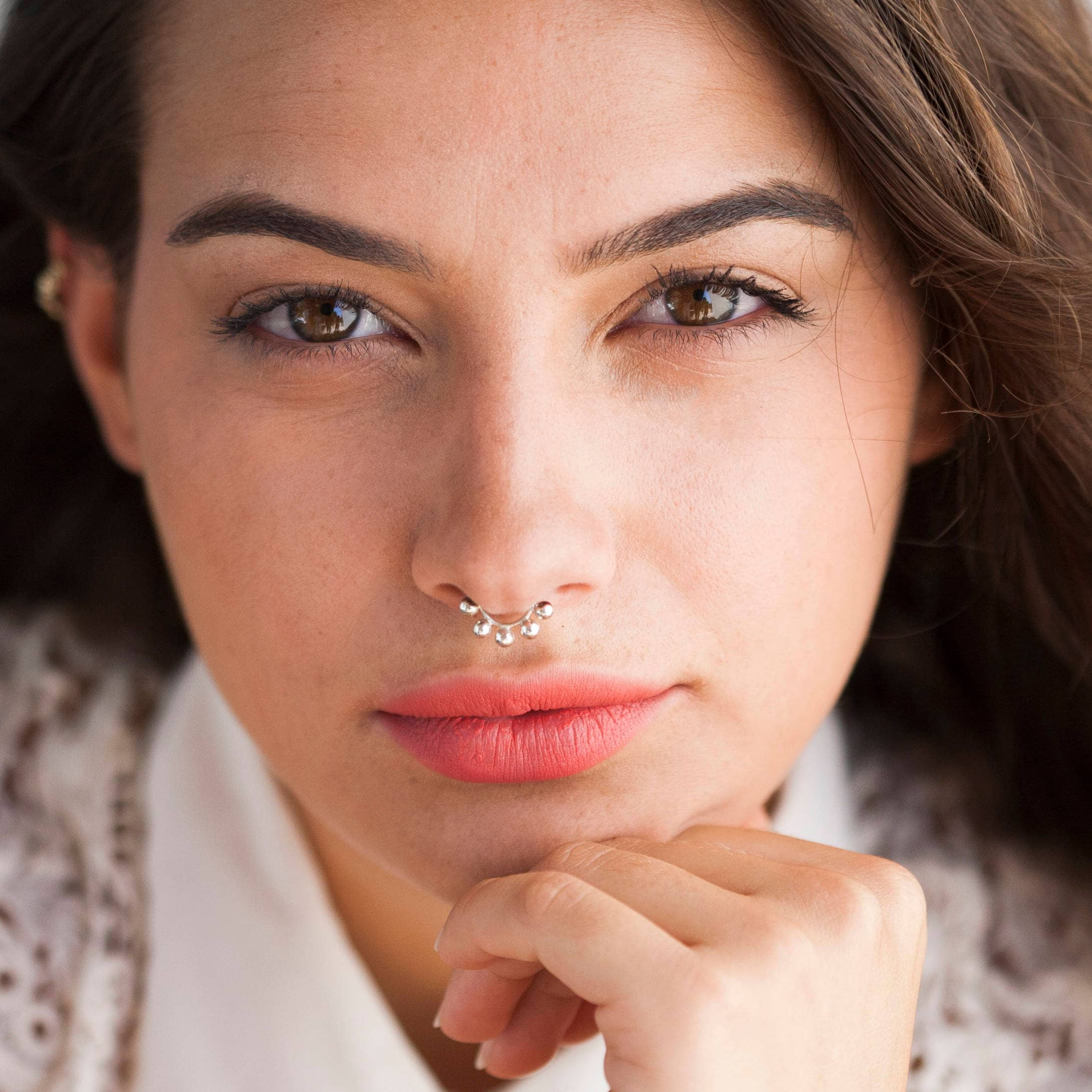 Septum Ring Nose Ring Silver Septum Nose Piercing Septum Etsy