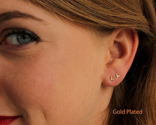 Unique Stud Earrings Tiny Stud Earrings Tiny Gold Earrings - Etsy