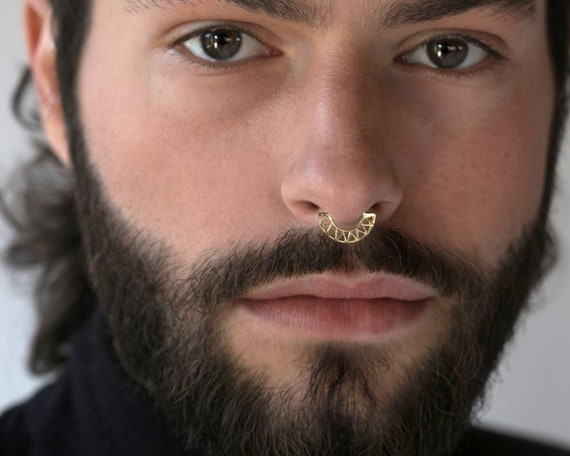 Gold Septum Jewelry Septum Piercing Tribal Septum Daith Etsy