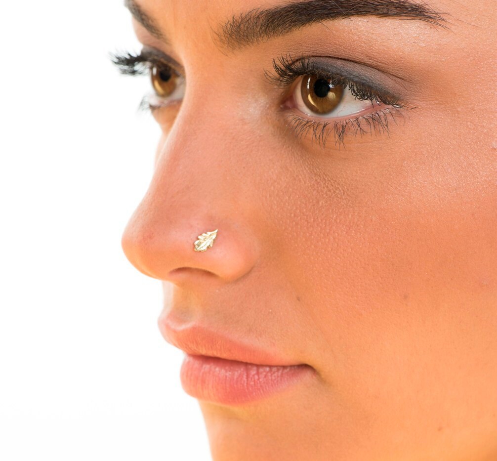 14K Gold Nose Stud Tragus Jewelry Gold Nose Stud Gold Etsy