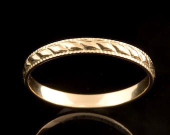 Gold Wedding Band, Wedding Band Women, 14K Wedding Band, 14k Gold Wedding Ring, Stack Wedding Ring, Textured Wedding Band, Thin Wedding Band