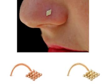 Tribal Gold Nasenstecker, Gold Nasenring, Gold Tragus, Indian Nase Pin, Nase Piercing, Gold 14k Nasenstecker, Gold Knorpel, Tribal Nasenring