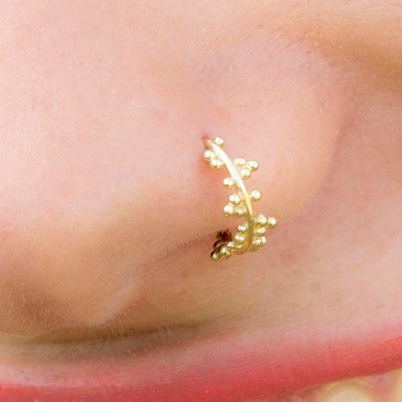 Forget Me Not Nose Piercing 14K main image 1