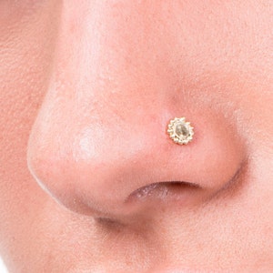 Nose Stud, Nostril Stud, Nose Piercing, Nose Bone, Nose Ring, Cartilage Earring, Helix Earring, Nose Screw, Nose Jewelry, 14k Gold Nose Stud