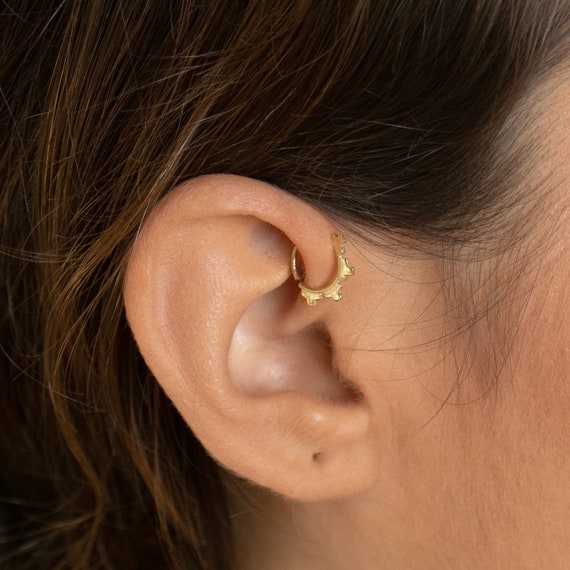 Buy Gold Helix Earring, Gold Cartilage Piercing, 14k Gold Helix Hoop,  Unique Cartilage Jewelry, Cartilage Jewelry Gold, Real Gold Helix Ring  Online in India - Etsy