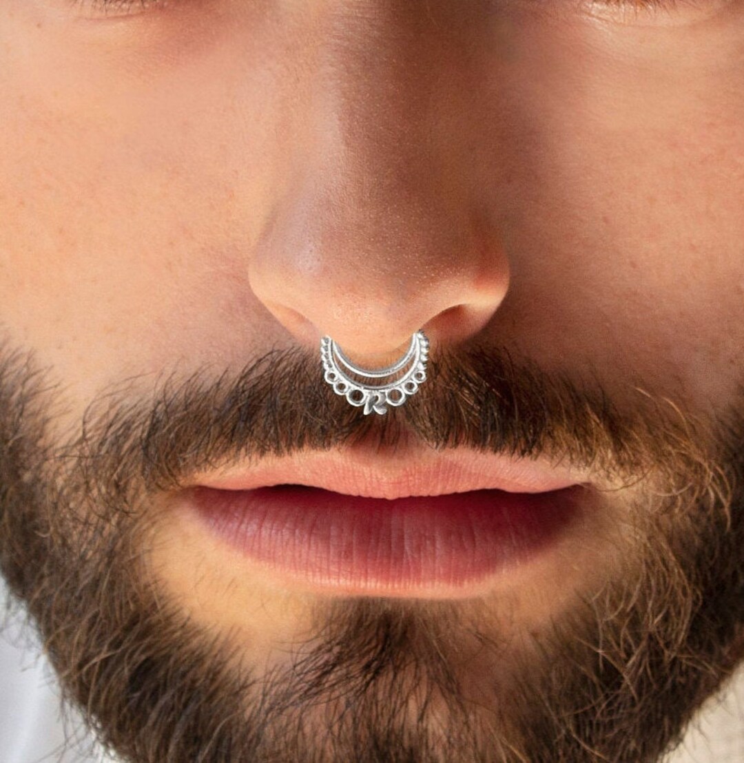 Buy MODERN CULTURE JEWELLERY 925 sterling silver Septum Nose Ring | Septum  Nose Studs/Nose Pin for Women 2pcs Combo Pack at Amazon.in