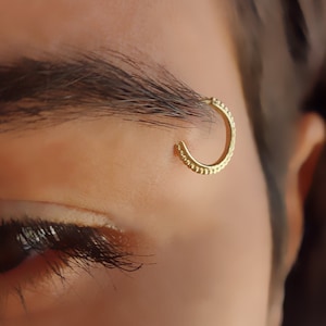Eyebrow Jewelry, Eyebrow Piercing, Eyebrow Ring, Gold Eyebrow Ring, Solid Gold Piercing, 14k Gold Piercing Jewelry, Gold Eyebrow Jewelry