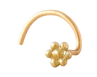 Flower Nose Stud, Gold Nose Stud, Nose Ring, Gold Tragus, Gold Nose Ring, Cartilage,  Gold 14k Nose Stud, Gold Flower Nose Ring, Nose Stud