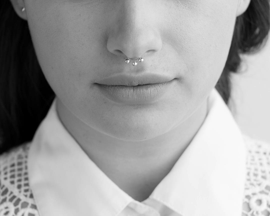 Unique Septum Ring, Nose Ring, Silver Septum, Nose Piercing, Septum Jewelry, 14K Gold Septum